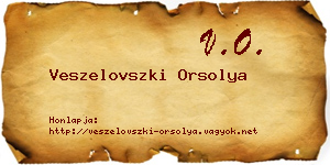 Veszelovszki Orsolya névjegykártya